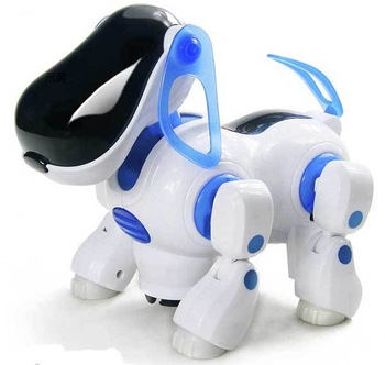 Free shipping Electric robot dogs electronic pet dog toy music shine pet Music Lights Walking Puppy 