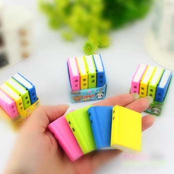 Free shipping Fashion Candy color Book Shape Learn Chinese Eraser/ Animals Novelty eraser / Rubber E