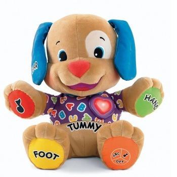 Free shipping Fisher Price baby musical plush toys Dog Singing English Songs langh & leam love t
