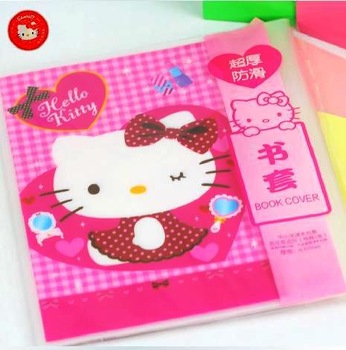 Free shipping High quality Non-toxice Hello kitty Plastic book cover Kids stationery cartoon Pvc boo