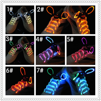 Free shipping LED Optical Fiber Flashing Shoelaces,Optical Fiber Glowing Light LED Shoelaces Glow Da