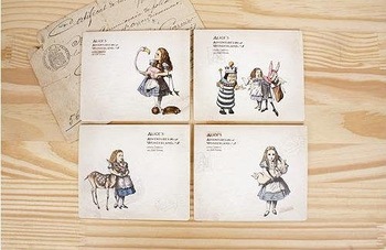 Free shipping / New vintage style Alice story postcard with envelop and stamp sticker / greeting car