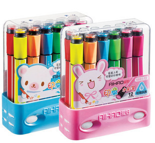 Free shipping Stationery Sets Coarse headband thick shaft stamp watercolor pen Washable Graffiti pai