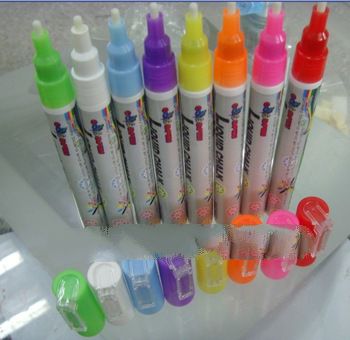 Free shipping  a set 3mm Highlighter Fluorescent Liquid Chalk Marker Pen for LED Writing Board 8pcs
