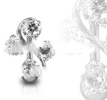 Free shipping elegant 4 gem vine navel belly rings body piercing jewelry 1pc