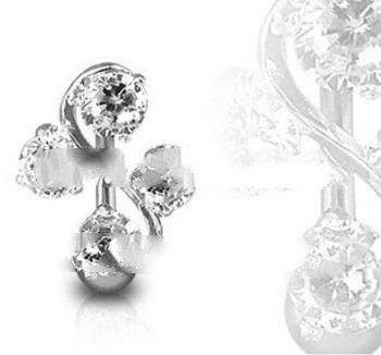 Free shipping elegant 4 gem vine navel belly rings body piercing jewelry 1pcs