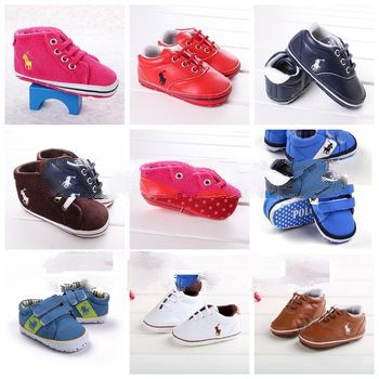 Free shipping first walkers soft bottoms toddle baby brand shoes baby  polo shoes for age 3-18 month