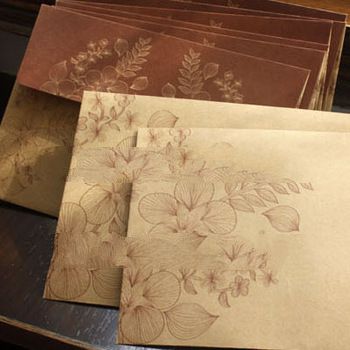 Free shipping, flower kraft paper gift envelope, 50pcs/lot