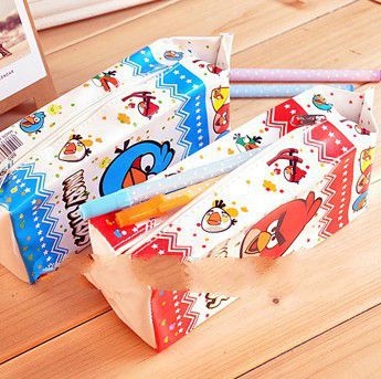 Free shipping holesale 3pcs/ lot boy girl School cute cartoon Birds pen Pencil Bag Pouch Case milk b