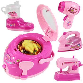 Free shipping hot selling mini kids home appliances Furniture toy set cleaner refrigerator fan washi