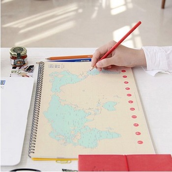 Free shipping large number of 2014 desktop coil map desk calendar notepad/schedule