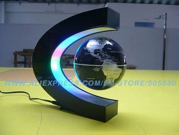 Free shipping led light magnetic levitation floating world map 3 inch anti gravity globe Christmas c