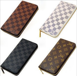 Free shipping new men's, ladies wallet plaid long section of zipper Business handbag A21