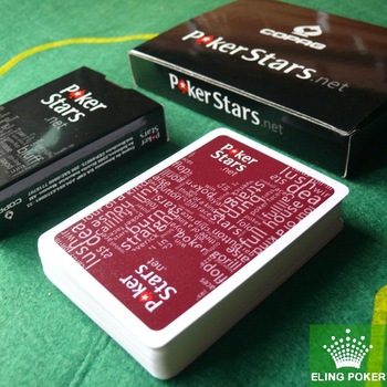 Freeshipping 2PC one wine red and one black plastic playing cards poker stars 2013 hot-selling