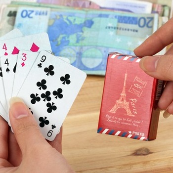 Freeshipping! Cute Cartoon Eiffel Tower Small Poker cards,Playing cards for traval