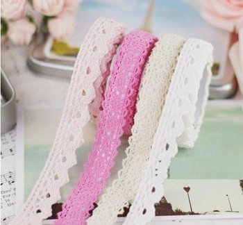 Freeshipping!New Light Colors Fabric Lace Tape/Multifunction/DIY Sticker/Simple Tape/Stationery Adhe