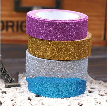 Glitter Finished  PU Fabric Tape / Scrapbooking, DIY Card Decorative Tape / Stationery self-adhesive