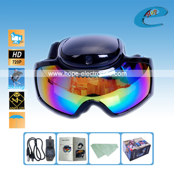 HD 720p Ski Sport glasses video camera Goggles skiing Sunglasses video recorder lense Free Shipping
