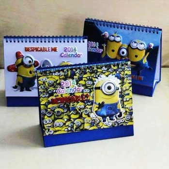 HK Free shipping!! Despicable Me 2 Minion 3d Movie capsules small cartoon calendar, 3pcs/lot, A-2