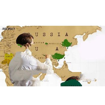HOT 1PC Scratch Map Of The World Map Decoration Map Play Miq T0552
