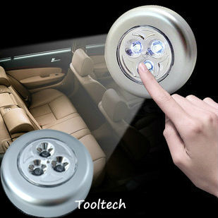 HOT 5pcs/lot 3 LED Mini Portable Touch Lamps Outdoor Night Lights Emergency Light with Adhesive Labe