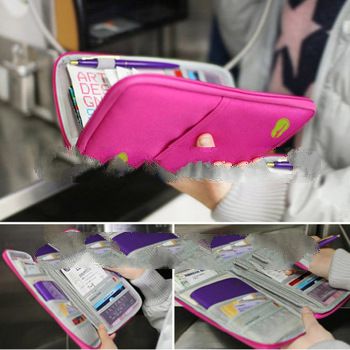 HOT sell fashion Travel card holder wallet long design Travel Passport ID Card Key Hand Zipper Case 