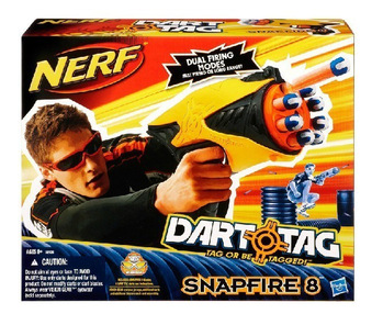 Hasbro NERF DART TAG Snapfire &8pcs Darts Dual firing Modes Fast firing toy gun