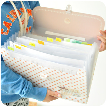 Hearts . fashion brief file folder portable file bag zipper bag small fresh