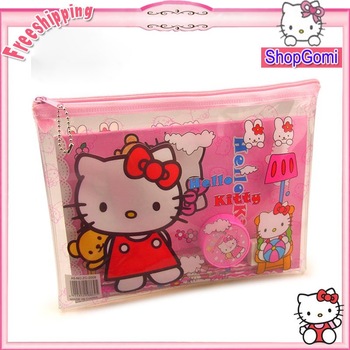 Hello Kitty Stationery Set / large stationery bags 7pcs/set Free Shipping