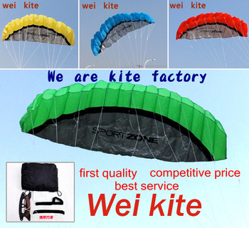 High quality 2.5m Dual Line Stunt Parafoil Kite Power soft kite various colors choose wei kite facto