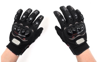 High quality Free shipping !!! 3 Colors Motorcycle Bike full finger Protective gear Racing Gloves SI
