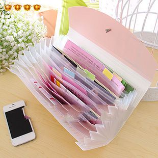 High quality orgnan era multi-layer file folder elastic strap notes package file bag 4601