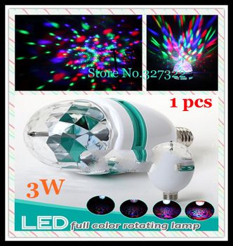 Hot! Free Shipping 3W RGB LED Mini Party Light Dance Party Lamp Holiday Light Auto Rotating E27 full