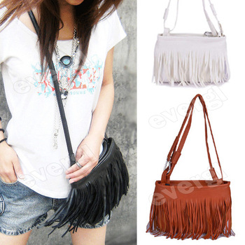 Hot Fringe Tassel Shoulder Messenger Bag Hand Style Women Lady Satchel