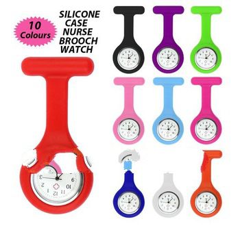 Hot Selling! Gel Silicone Nurse Fob Watch Pocket Tunic Brooch Pin Wear on Clothes Silicone Round Dia