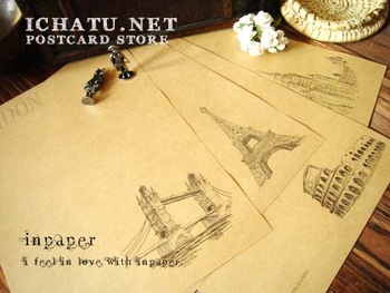 Inpaper vintage cowhide paper letter pad 19 set 8