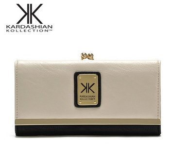 Kard hian kk wallet long design wallet clip card holder color block women's wallet