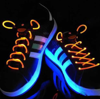 Lighting Flash Light Up Sports Skating LED Shoe Laces Shoelaces Shoestrings Cool Free shipping&D
