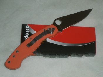 Little Defect Orange Spyderco Millitary C36 Style Linerlock Mark S30 steel folding knifeFree Shippin