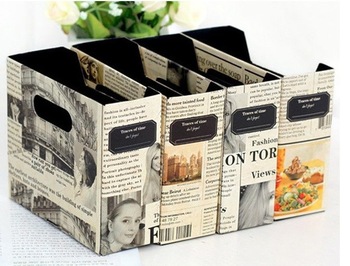 Magazine Holder Newspaper  boxes  File holder case Old Finish Vantage Antique Book holder S/4