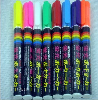 Marker Pen 8 Colors Liquid Chalk LED Highlighter Fluorescent Screen Write Board  free shipping