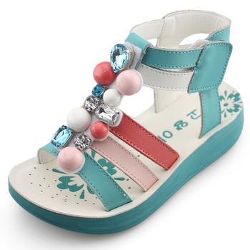 Middot . child sandals girls gladiator shoes velcro space leather summer parent-child clothing