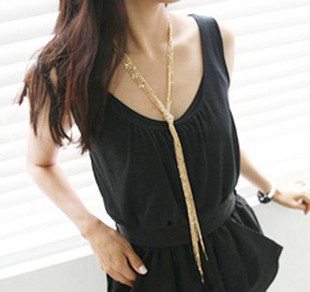 Min.Order Is $10(Mix Order)Free Shipping Fashionable upscale women gold knotted multilayer tassel lo