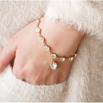 Min. Order is$10( Mix order)! Retail Crystal Heart Pendant Wedding Jewelry Bracelets&Bangles Ank