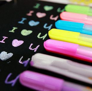 Min Order is $5,(1 Lot =4 Pcs) DIY Albums Diary Decorative Color Pens Water Chalk Highlighter Marker