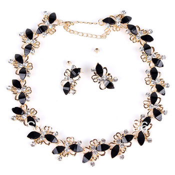 Min.order $10 PN12336 New Arrival Jewelry Set Gold Plate Black Resin Beads Chocker Collar Party Gift