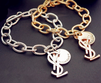 Min.order $10 mix order New chunky chain alloy bracelet fashion letters personality charm bracelet b