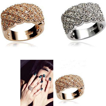 Min.order is $10 (mix order) Free Shipping Shining Full Rhinestone Finger Ring For Woman Luxurious P