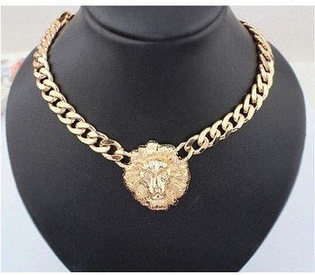 Min.order is $10(mix order) Free shipping big gold necklace for women animal head necklaces fashion 