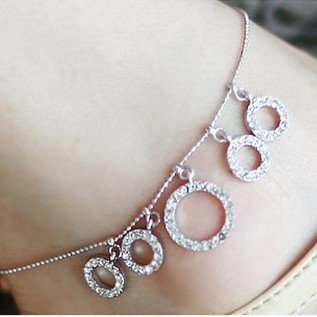 Min.order is $15 (mix order)  fashion elegant rhinestone small circle Anklets jewelry  S5067
